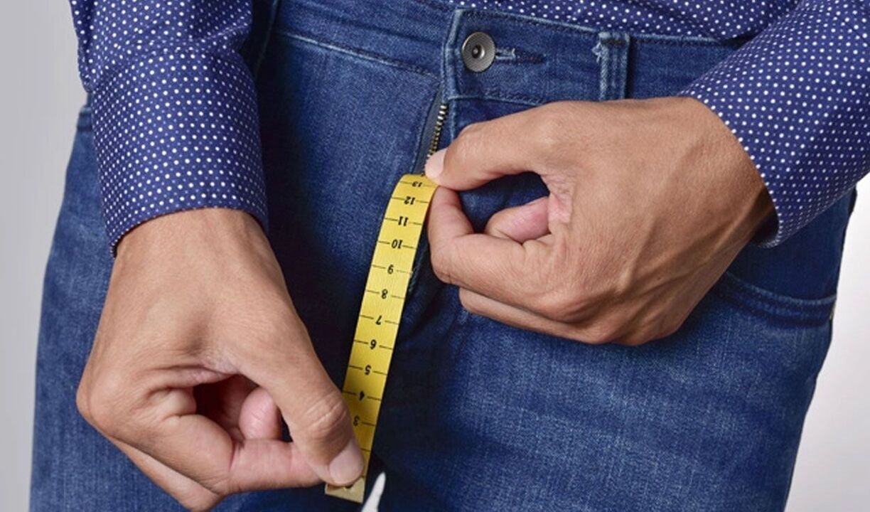 měření penisu a zvětšení žaludu